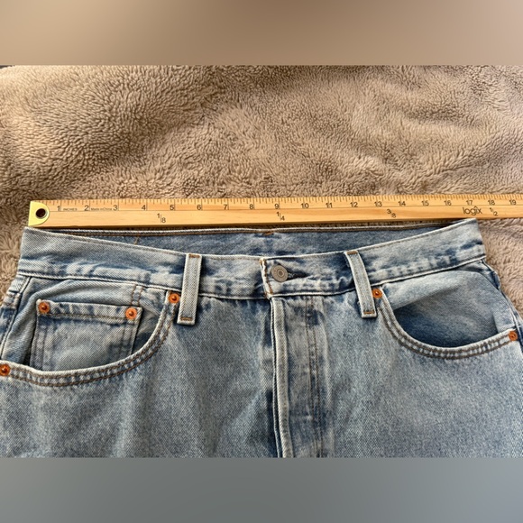 Levi’s Icon Denim Maxi Skirt sz 31 “Not in the Mood” Stone Wash Side Slit - Picture 13 of 15